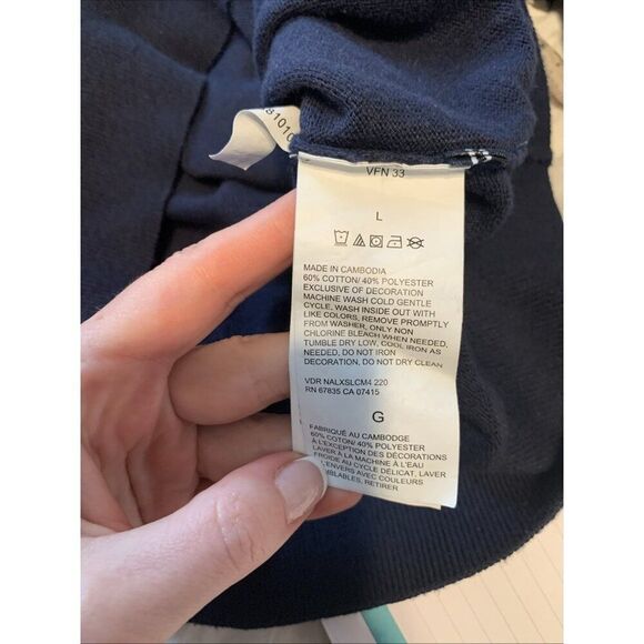 Nautica Classic Fit Navtech Soft Long Sleeve V-Neck Sweater Navy Blue Large - Picture 6 of 6